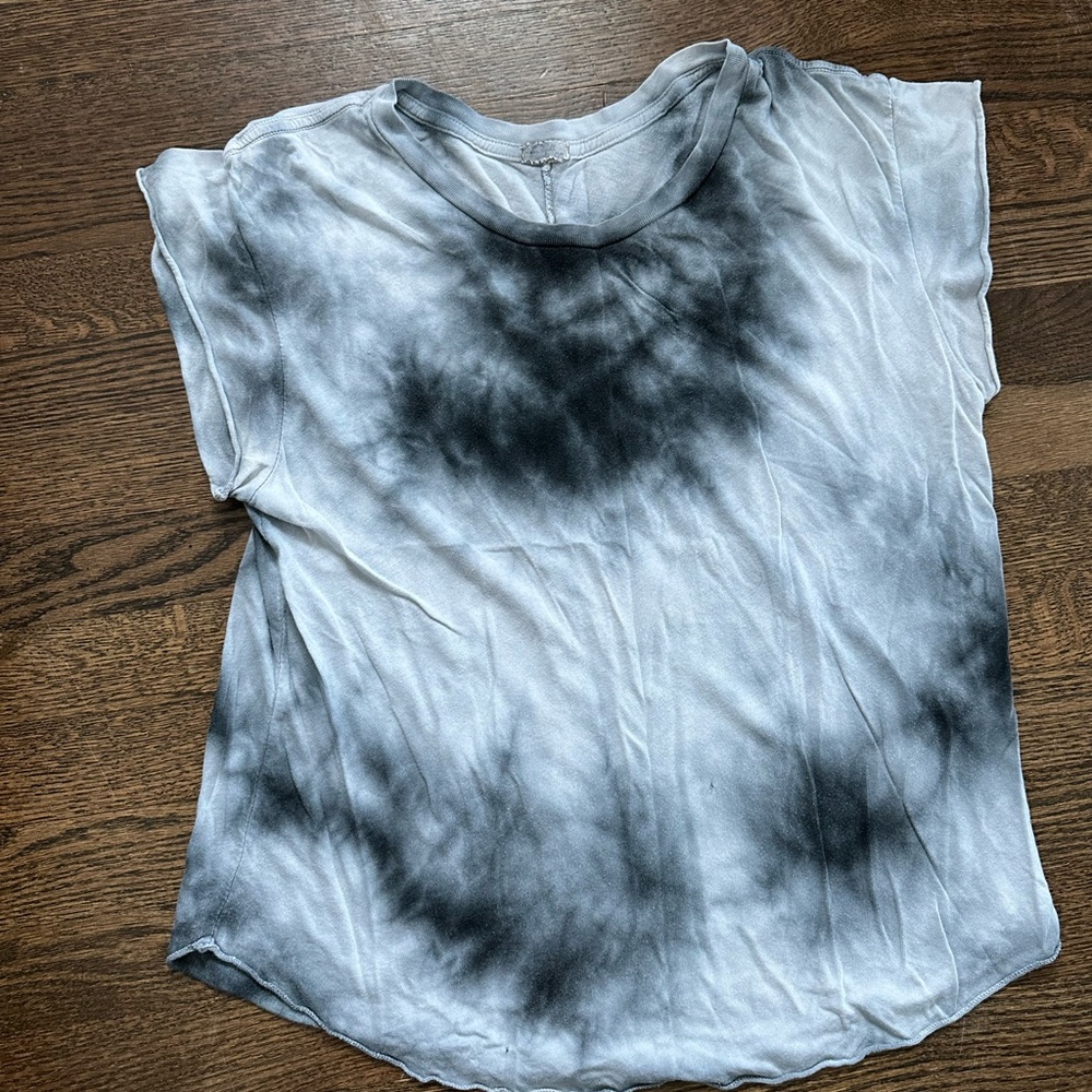 Brandy Melville Tie-Dye Tee – Black/White, Soft Lightweight – Size S